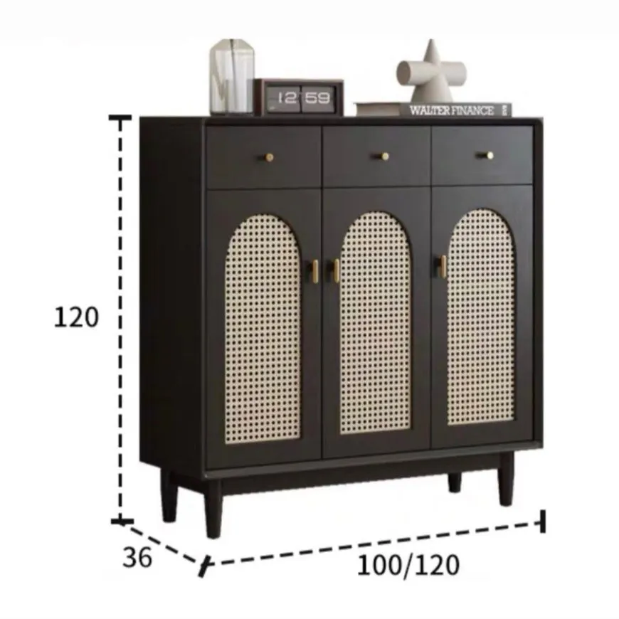 MASEY Modern Rattan Shoe Cabinet