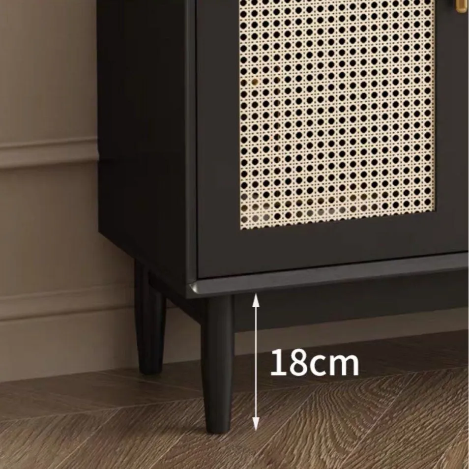 MASEY Modern Rattan Shoe Cabinet