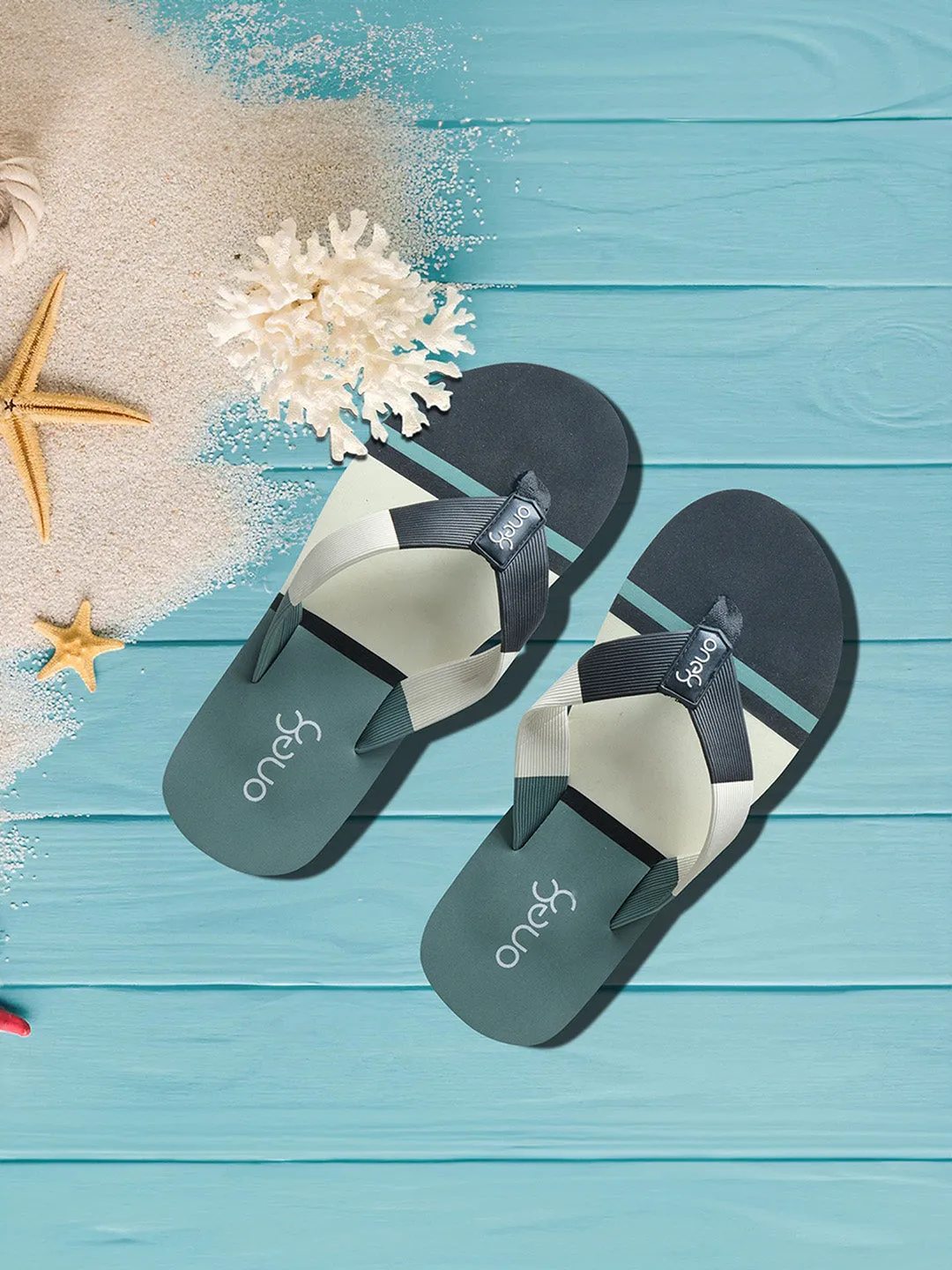 Men's Anti-Skid Rubber Sole Comfort Footbed Water-Resistant Light Weight Flip-Flops