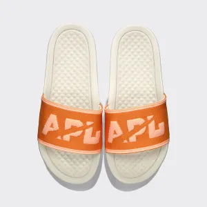 Men's | Big Logo TechLoom Slide | Ivory / Orange / Neon Peach