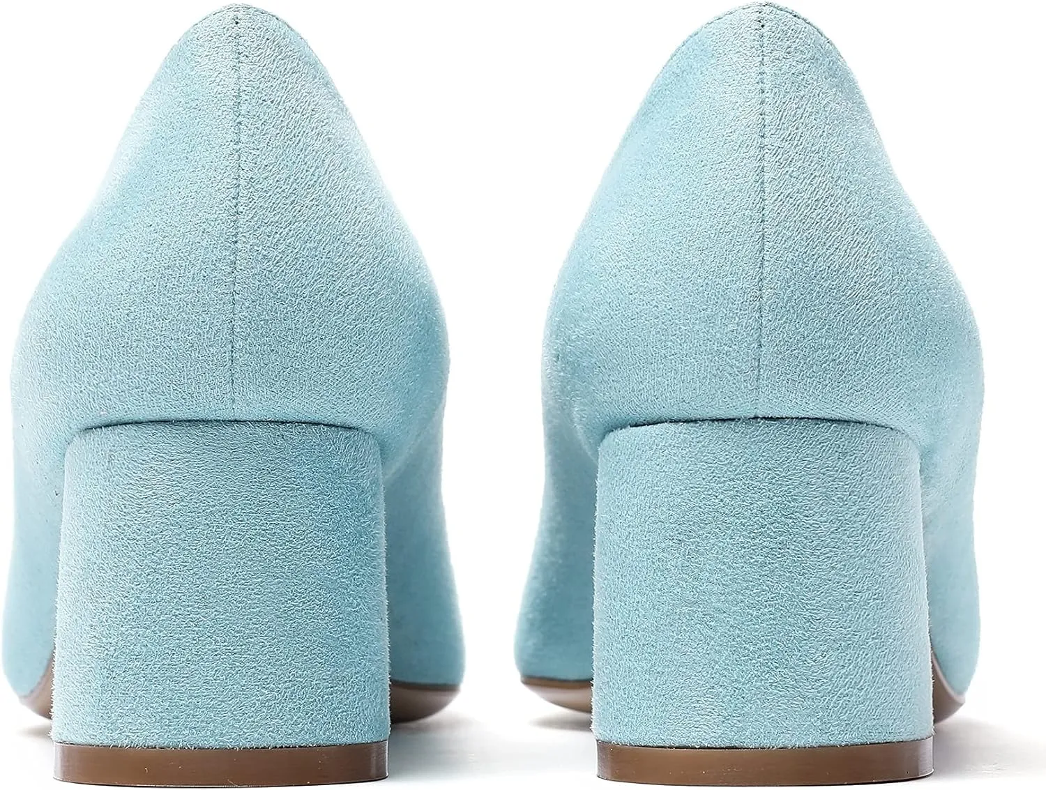 Mettesally Women's Mid Chunky Heel Pumps Classic Closed Pointed Toe Chic Shoes Slip on Comfortable Block Heel for Party Wedding Business Office Dress