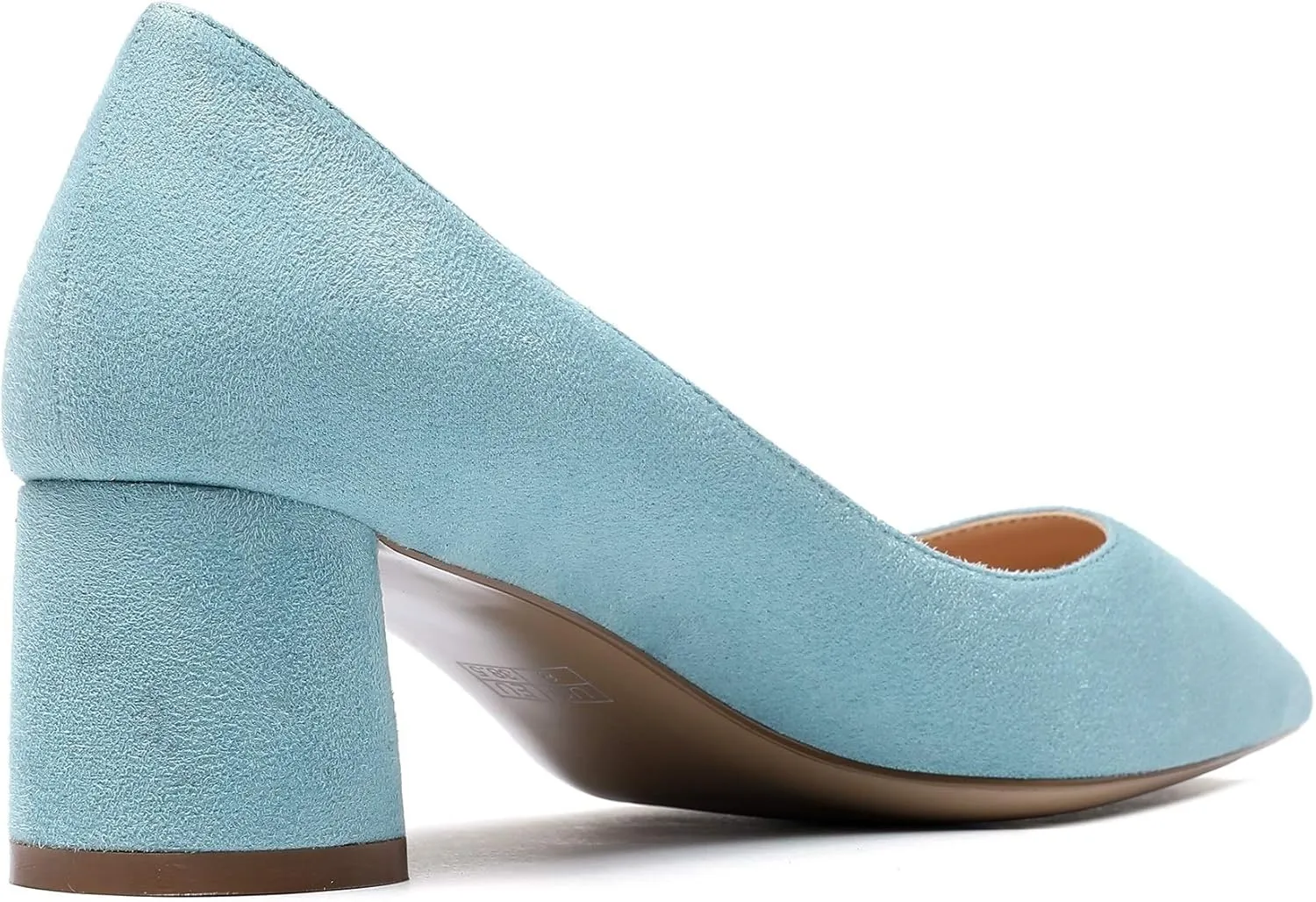 Mettesally Women's Mid Chunky Heel Pumps Classic Closed Pointed Toe Chic Shoes Slip on Comfortable Block Heel for Party Wedding Business Office Dress
