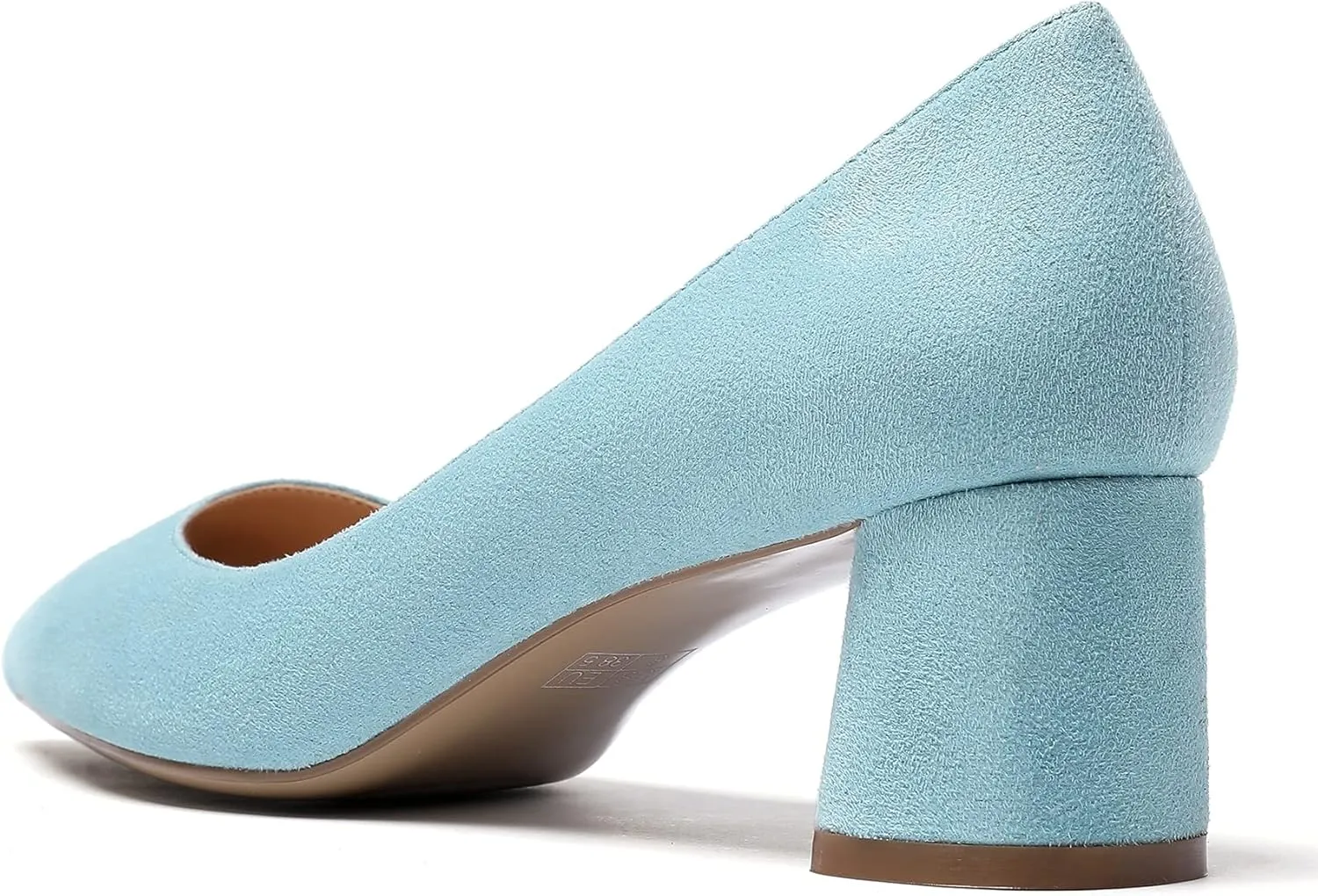 Mettesally Women's Mid Chunky Heel Pumps Classic Closed Pointed Toe Chic Shoes Slip on Comfortable Block Heel for Party Wedding Business Office Dress