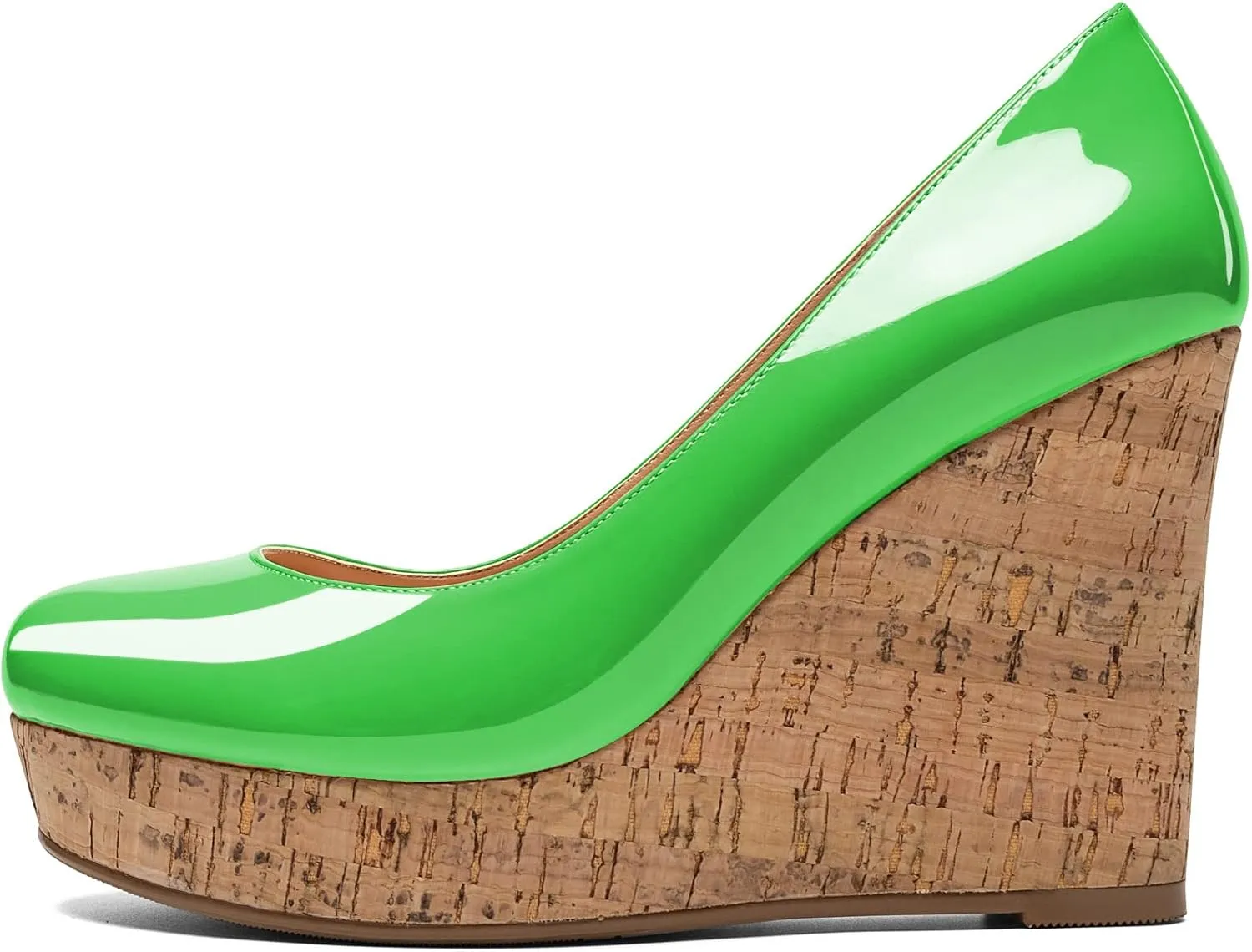 Mettesally Women's Platform Cork Wedges Heeled Sandals Round Closed Toe Slip On Office Elegant Dress Shoes