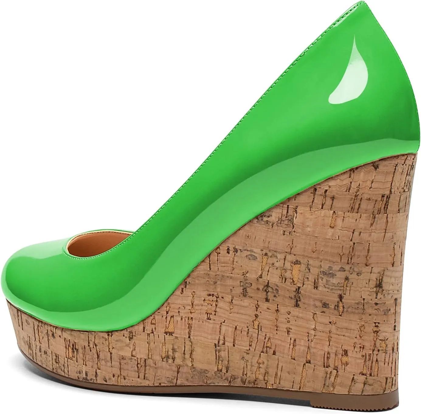 Mettesally Women's Platform Cork Wedges Heeled Sandals Round Closed Toe Slip On Office Elegant Dress Shoes
