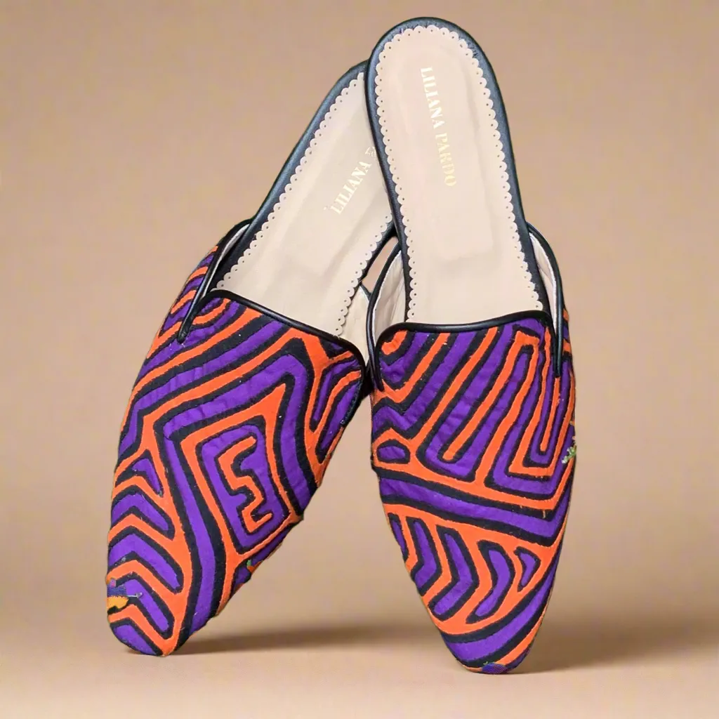 Mola Mules | Purple & Orange