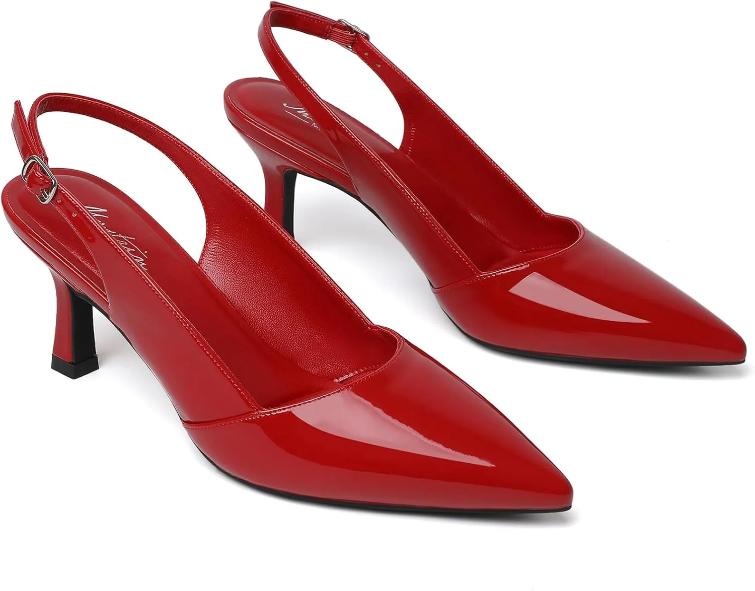 Mostrin Kitten Heels for Women Slingback Pointed Closed Toe Heels Women's Pumps Shoes for Wedding, Party, Commuting