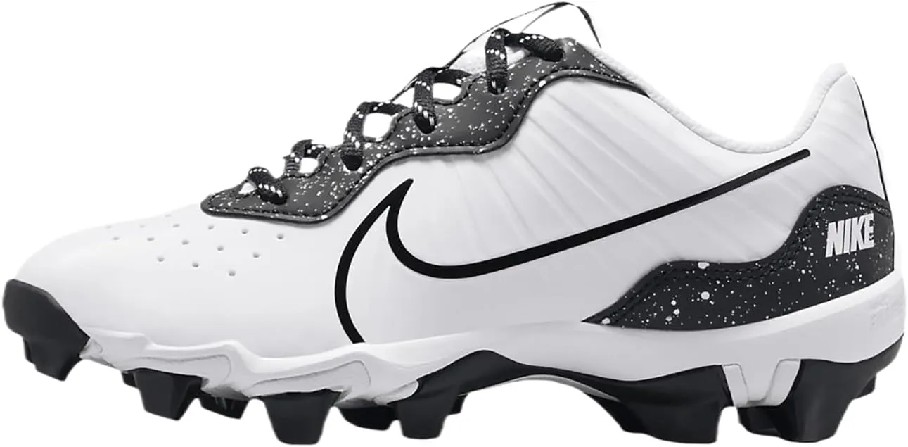 Nike Alpha Huarache 4 Keystone Boy's Rubber Molded Baseball Cleats SZ 11K White | Black | Black