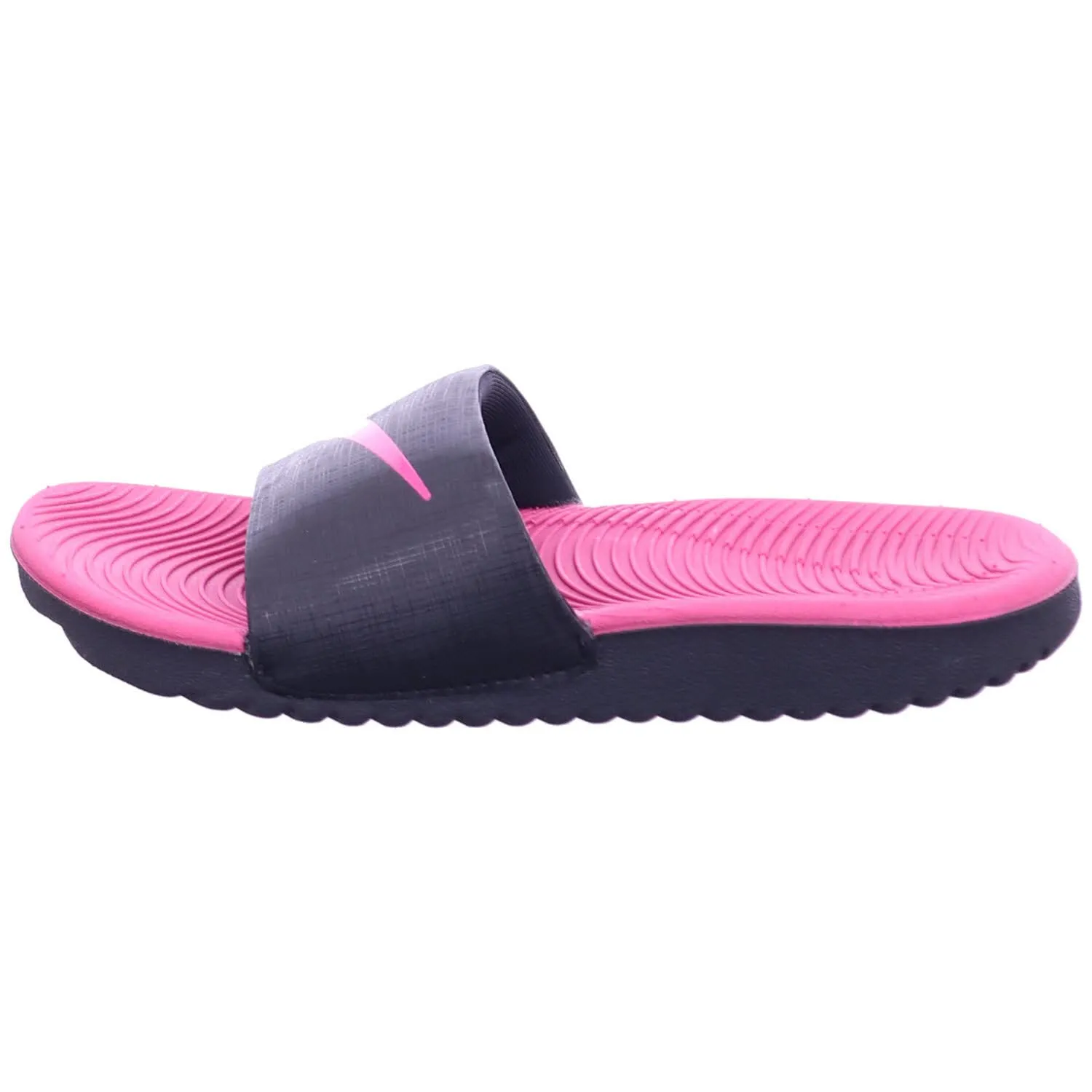 Nike Kawa Kids' Slides (6Y, Black/Vivid Pink, numeric_6)