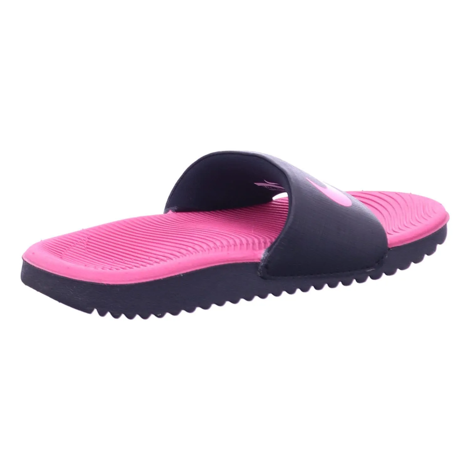 Nike Kawa Kids' Slides (6Y, Black/Vivid Pink, numeric_6)