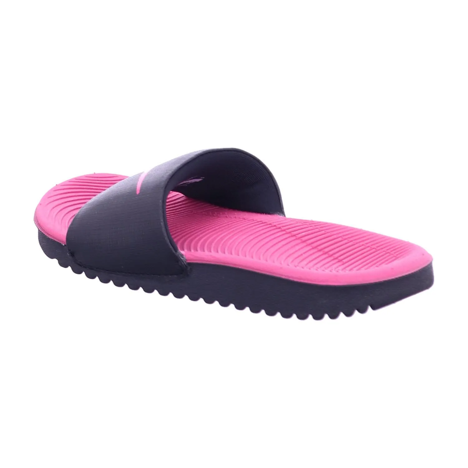 Nike Kawa Kids' Slides (6Y, Black/Vivid Pink, numeric_6)