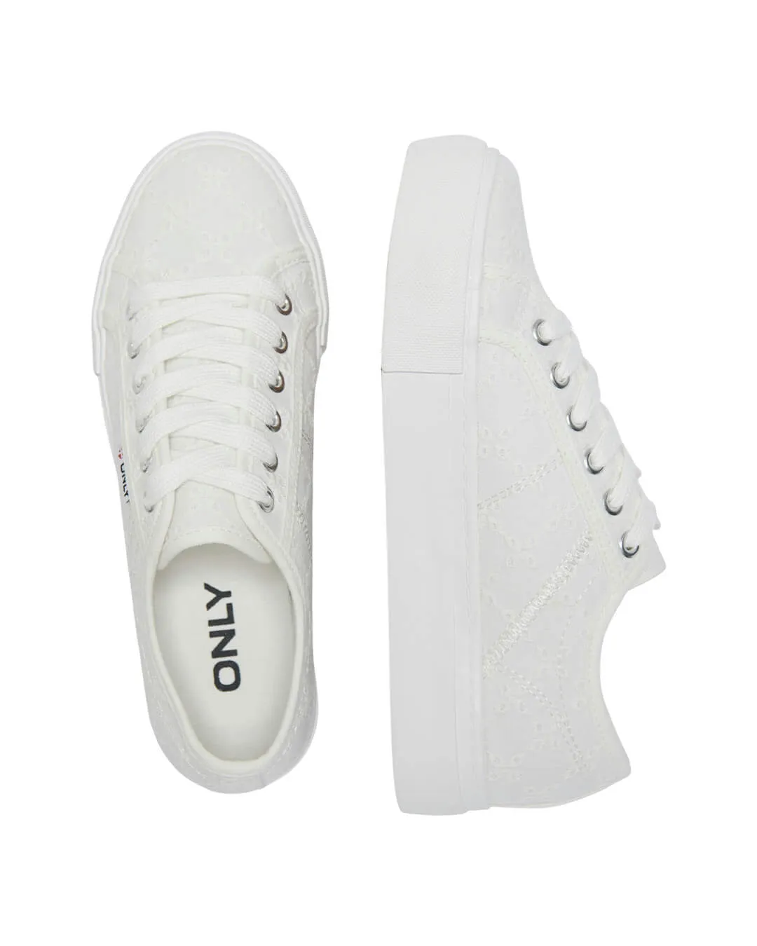 Only White Platform Sneakers