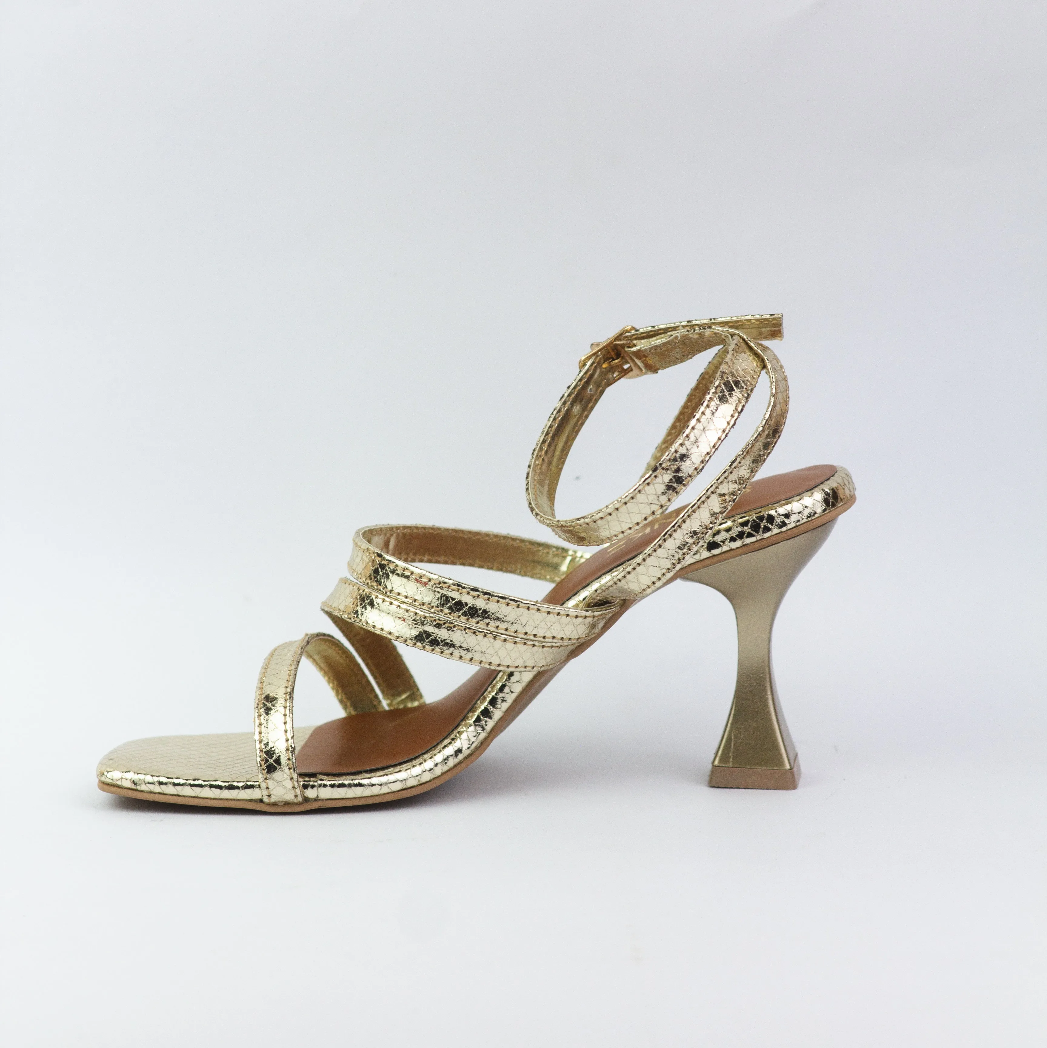 Orla Metallic Gold Leather Heeled Sandals-11053
