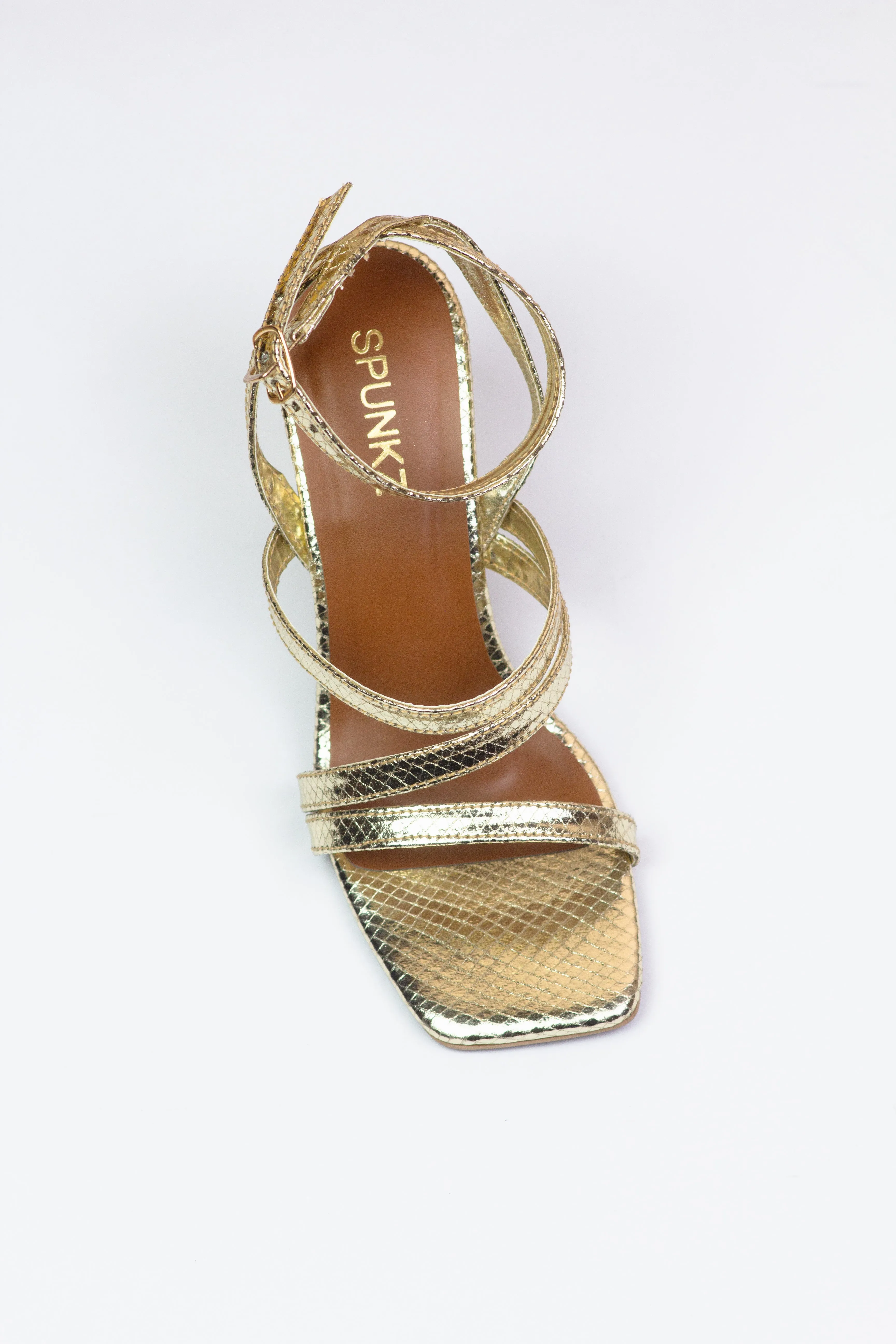 Orla Metallic Gold Leather Heeled Sandals-11053
