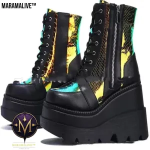 Platform Shoes Boots Women Winter Shoes Genuine Leather