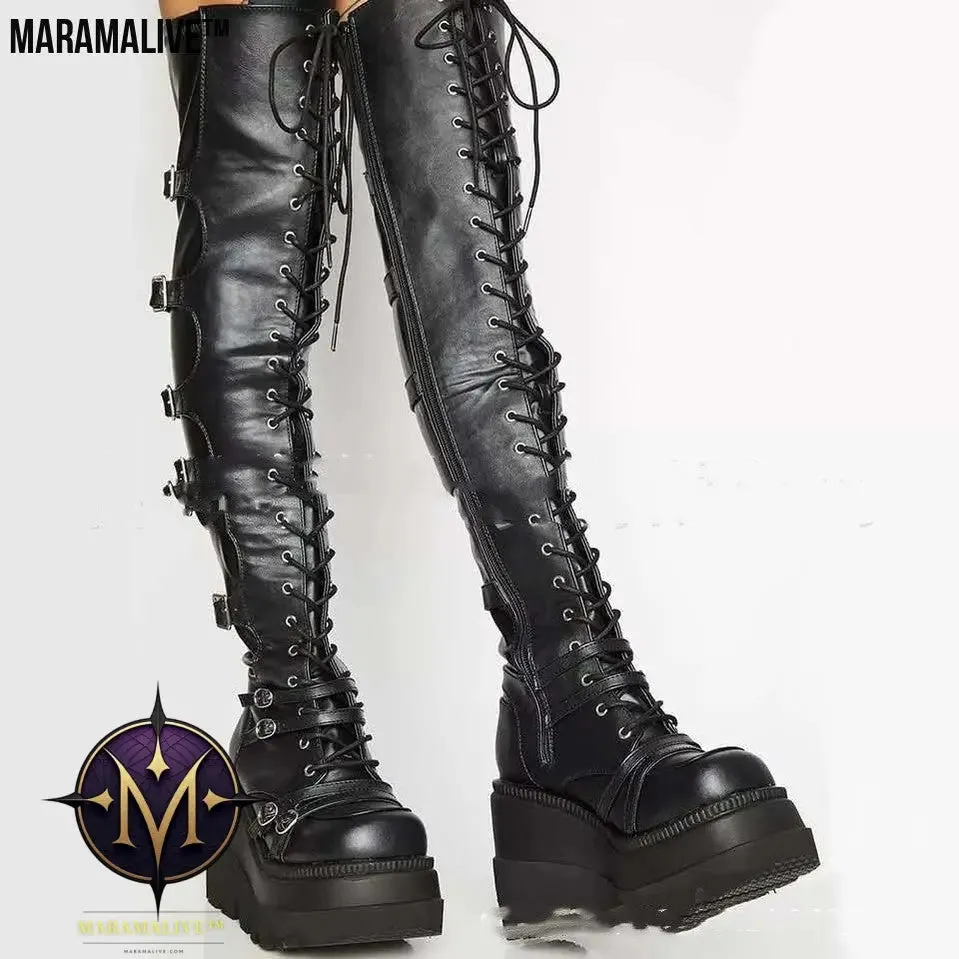 Platform Shoes Boots Women Winter Shoes Genuine Leather