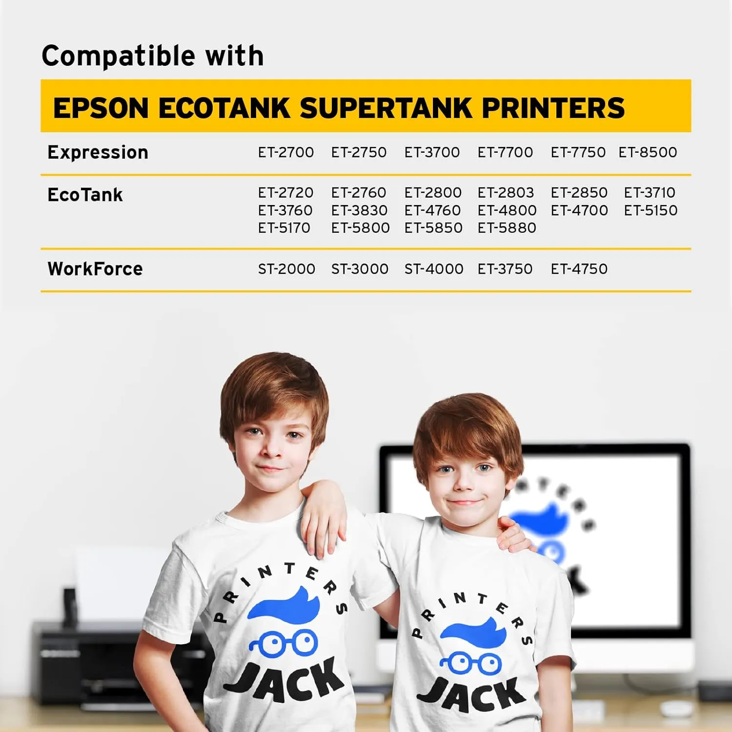 Printers Jack Sublimation Ink Refill 140ml x 4 for Supertank Printers ET-2720 ET-2760 ET-2750 ET-4700 ET-3760 560ml/Anti-UV/Upgrade Version/ICC Free