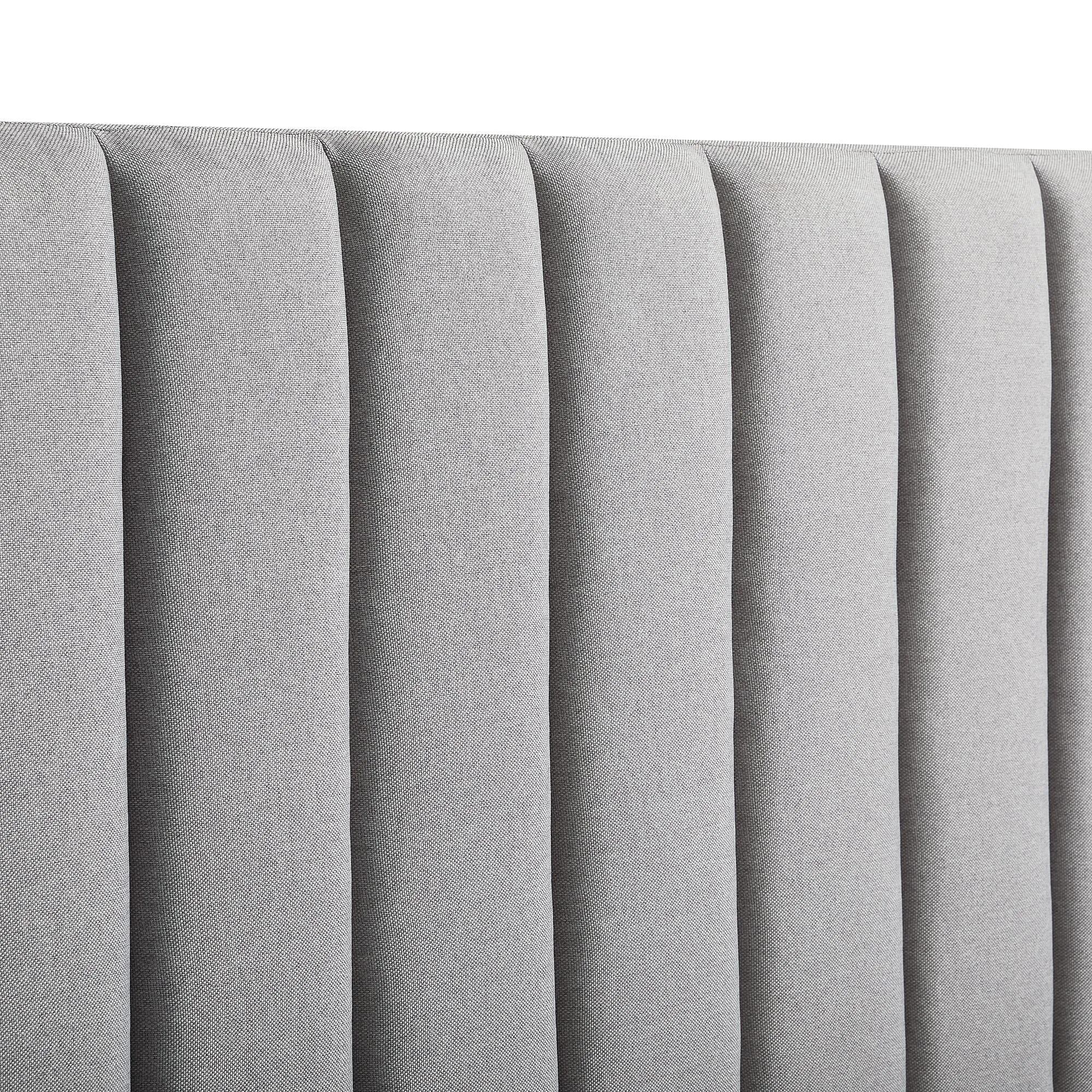 Rest Haven Odessa Tufted Upholstered Wingback Platform Bed, Queen, Gray