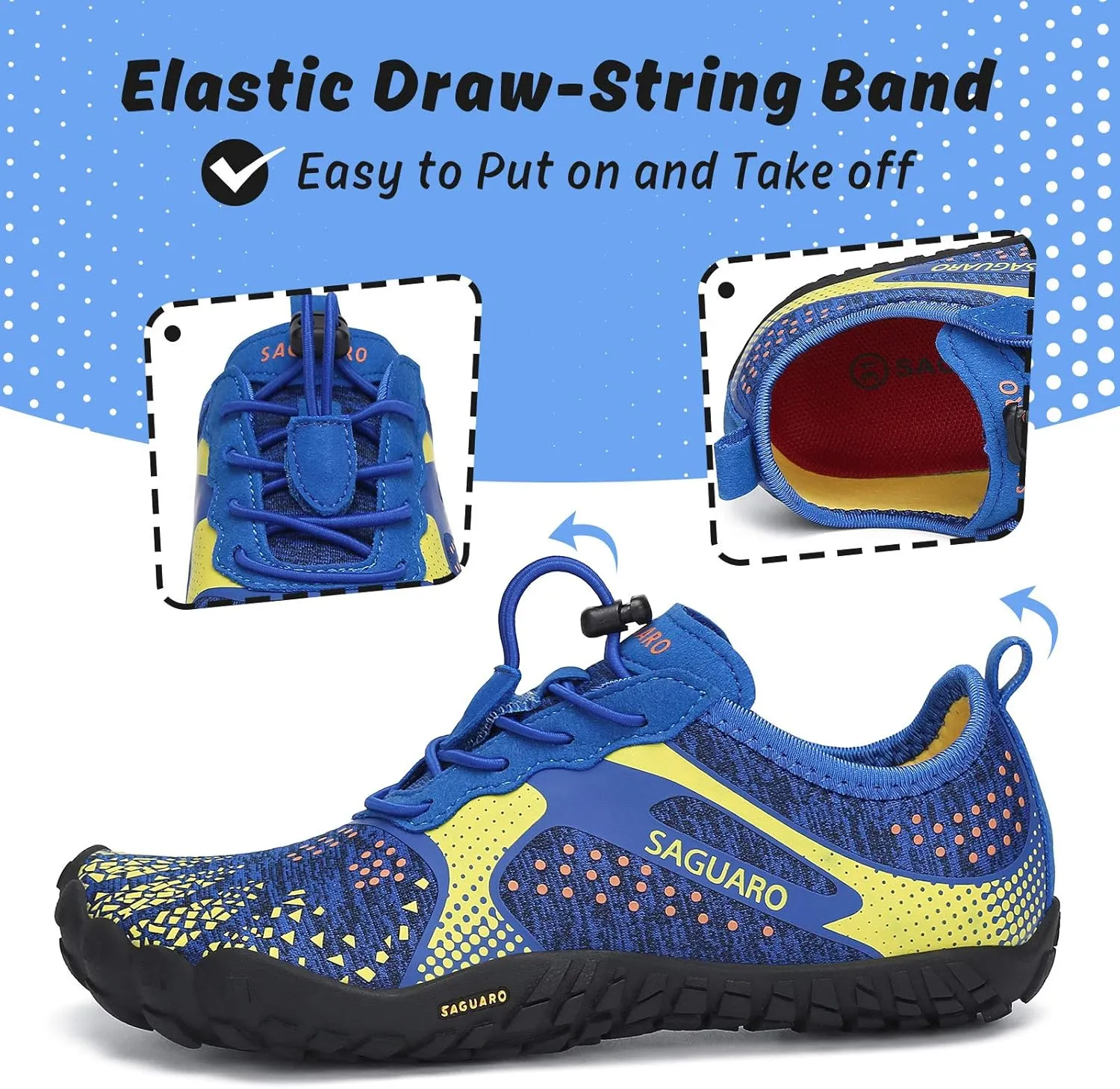 SAGUARO Kids' Barefoot Shoes Boys Girls Quick Dry Aqua Athletic Sneakers Lightweight Sport Footwear Toddler Water Shoes