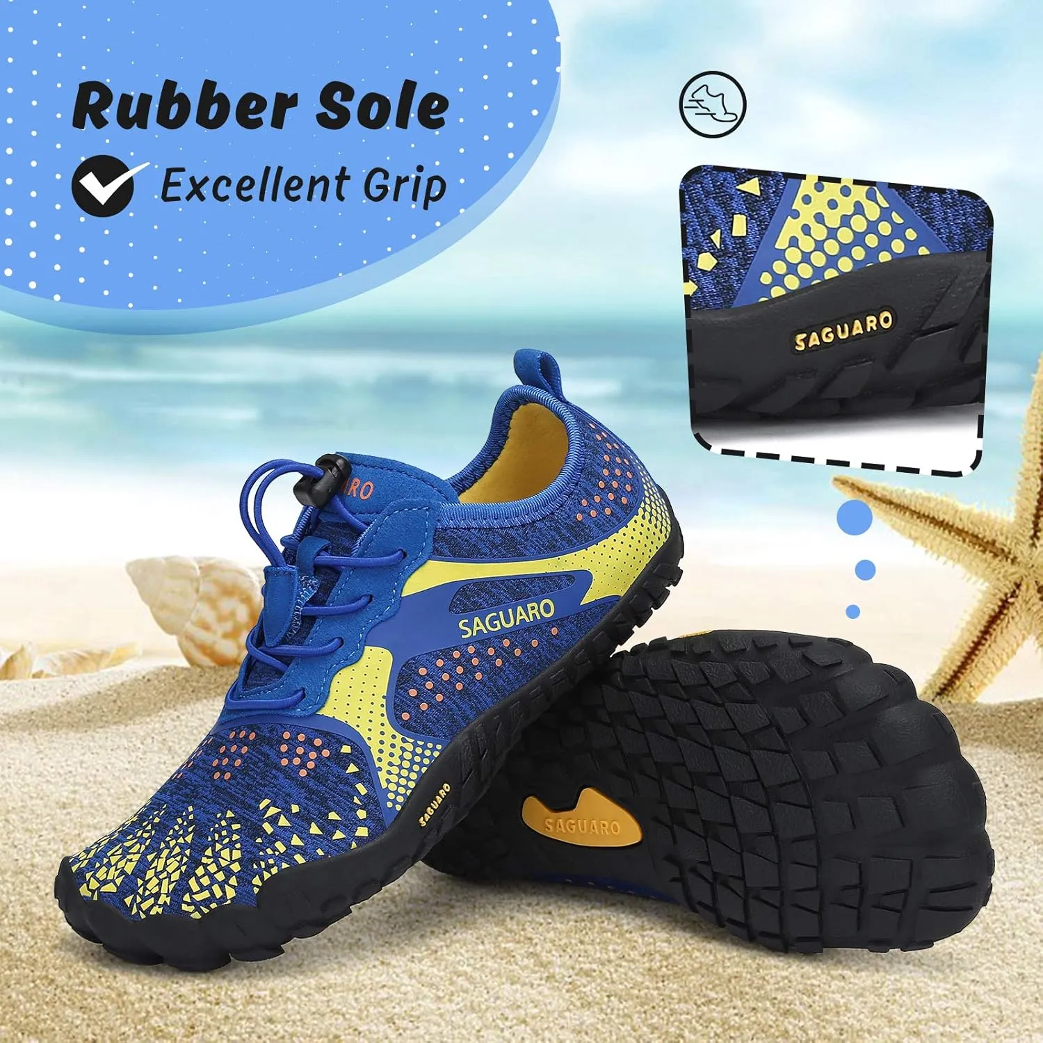 SAGUARO Kids' Barefoot Shoes Boys Girls Quick Dry Aqua Athletic Sneakers Lightweight Sport Footwear Toddler Water Shoes