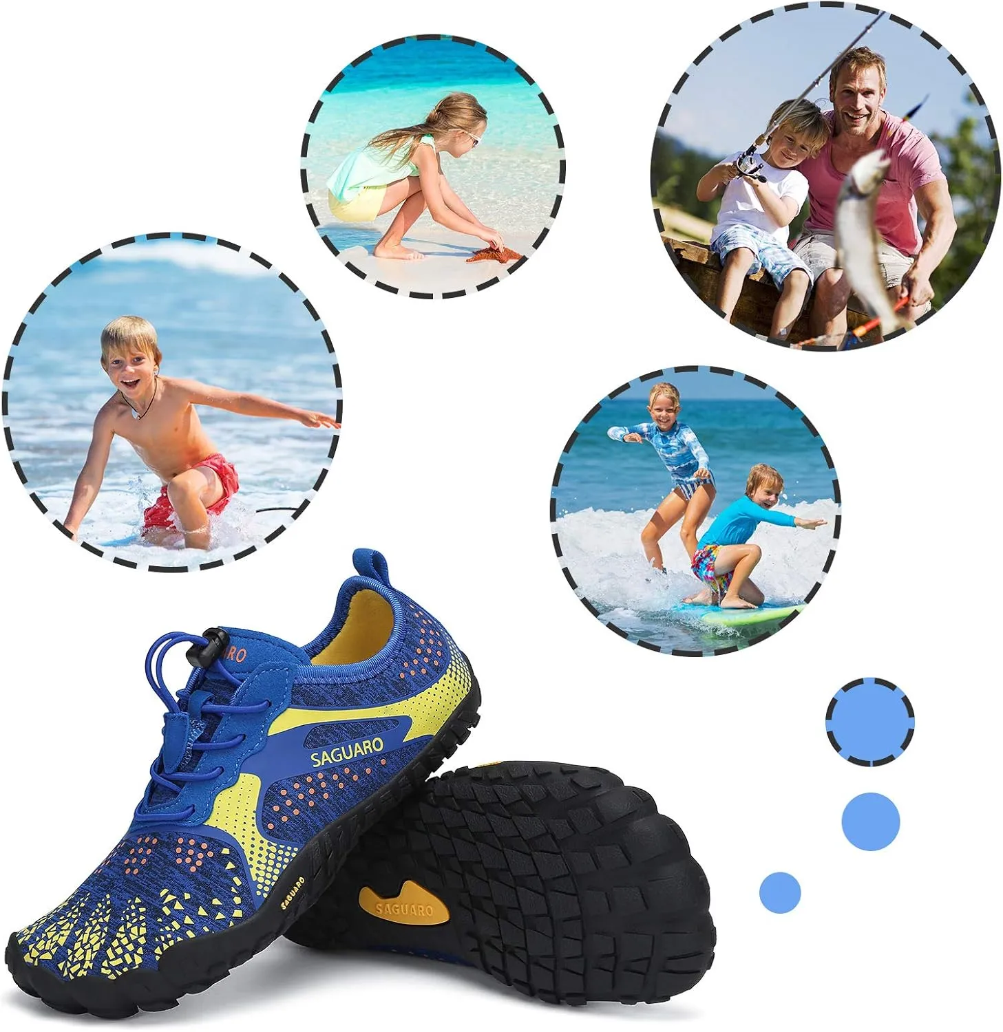 SAGUARO Kids' Barefoot Shoes Boys Girls Quick Dry Aqua Athletic Sneakers Lightweight Sport Footwear Toddler Water Shoes