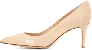 SAMMITOP Women's 6.5cm Classic Kitten Heel Pumps Pointed Toe Mid Heel Dress Shoes