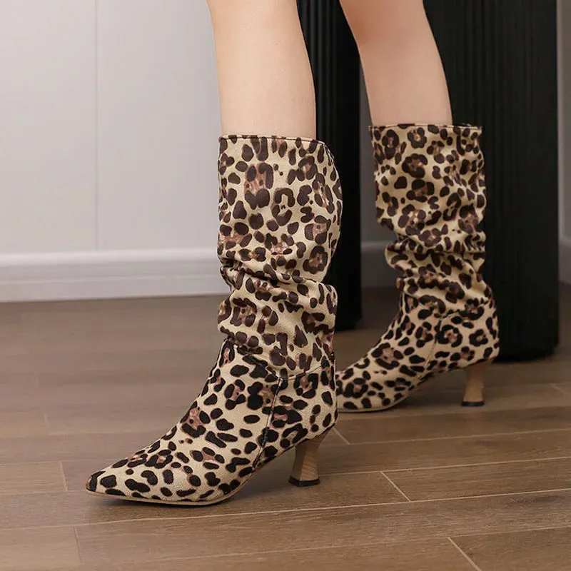 Serene Chic Mid-Calf Heel Boots