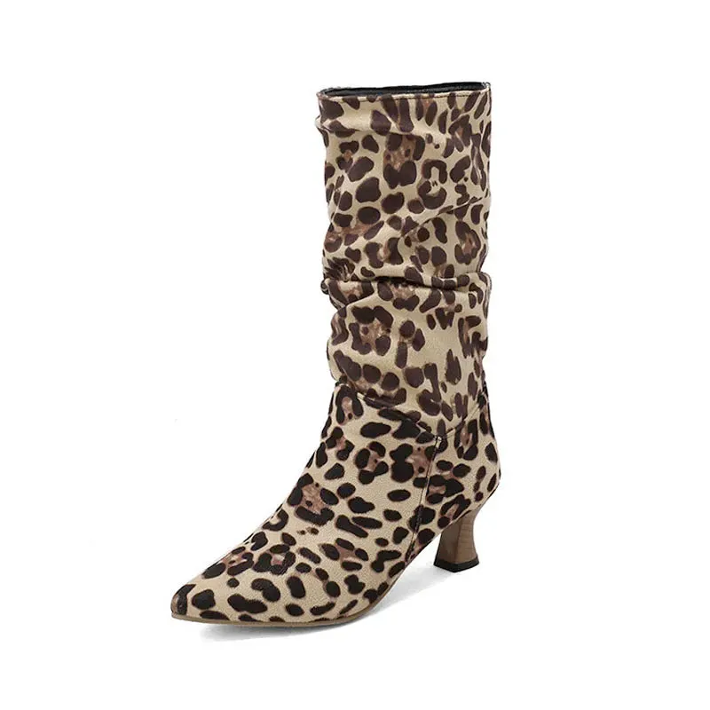 Serene Chic Mid-Calf Heel Boots
