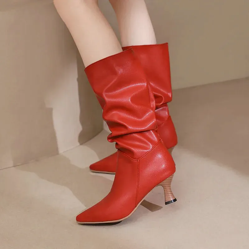 Serene Chic Mid-Calf Heel Boots