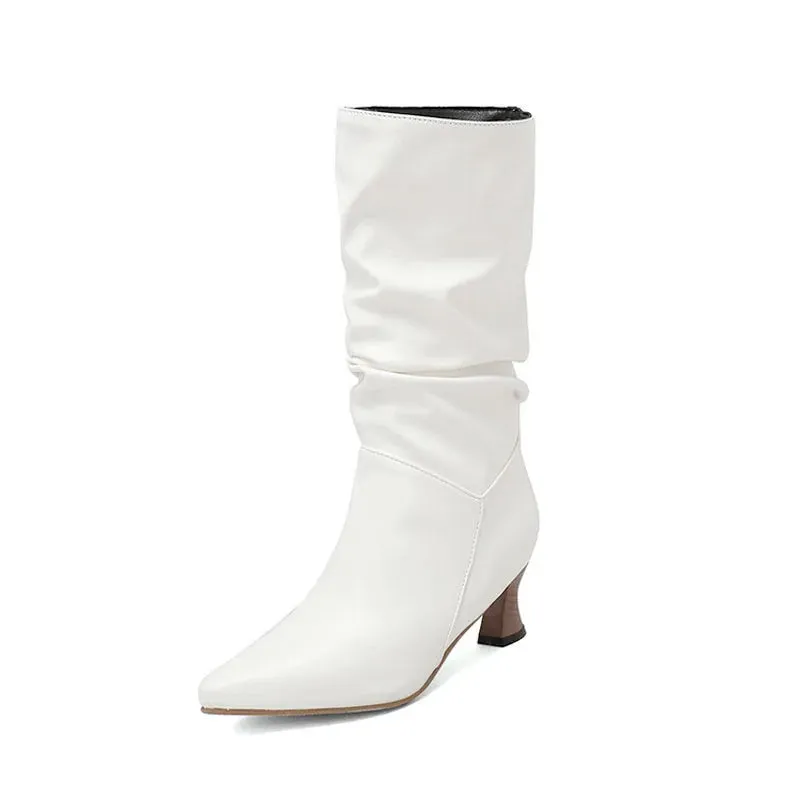 Serene Chic Mid-Calf Heel Boots
