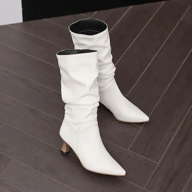 Serene Chic Mid-Calf Heel Boots