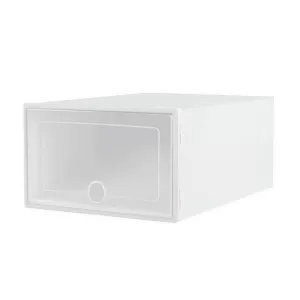 Shoe Box Rack DIY Set of 12 Stackable White Abel