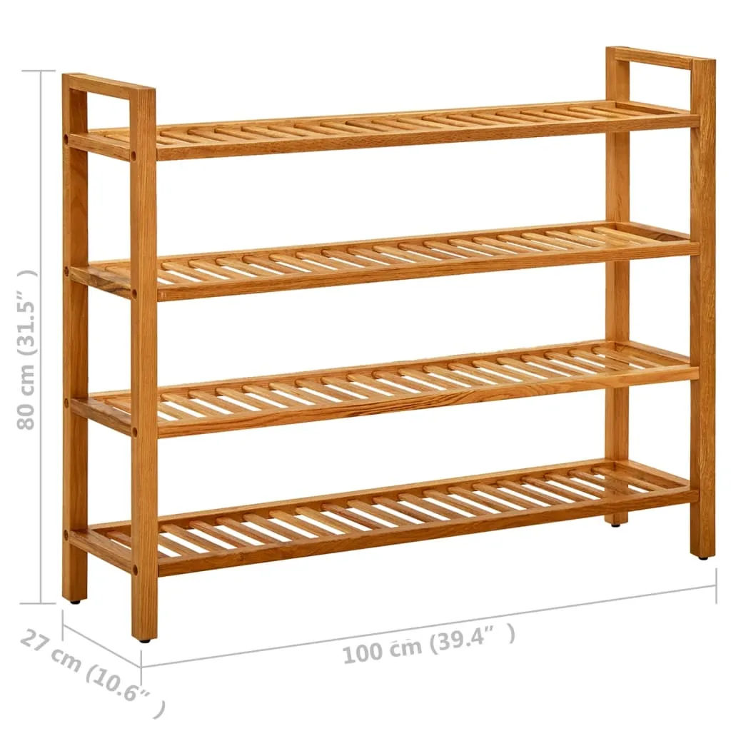 Shoe Rack Shoe Storage Organizer Shoe Shelf for Closet Solid Oak Wood
