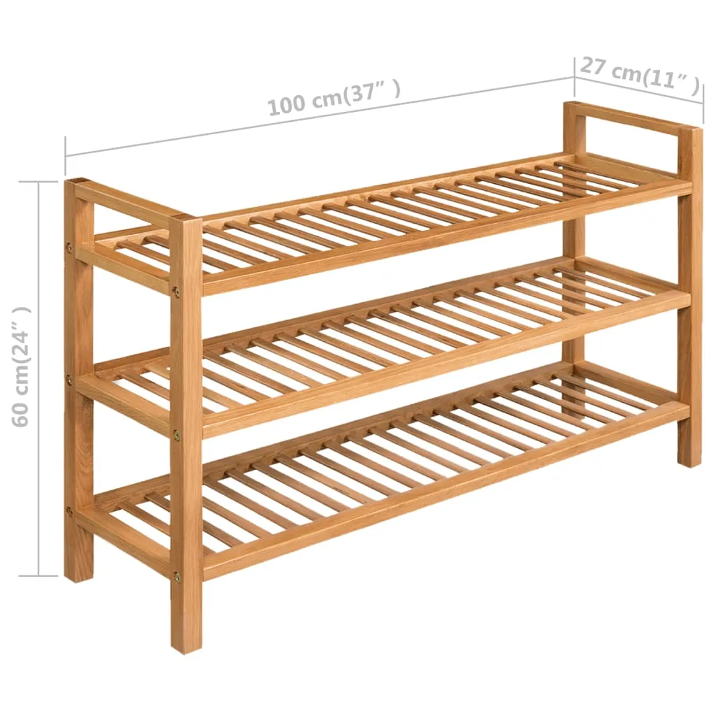 Shoe Rack Shoe Storage Organizer Shoe Shelf for Closet Solid Oak Wood