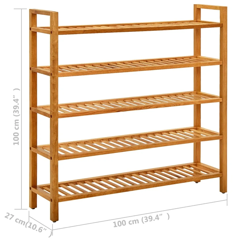Shoe Rack Shoe Storage Organizer Shoe Shelf for Closet Solid Oak Wood