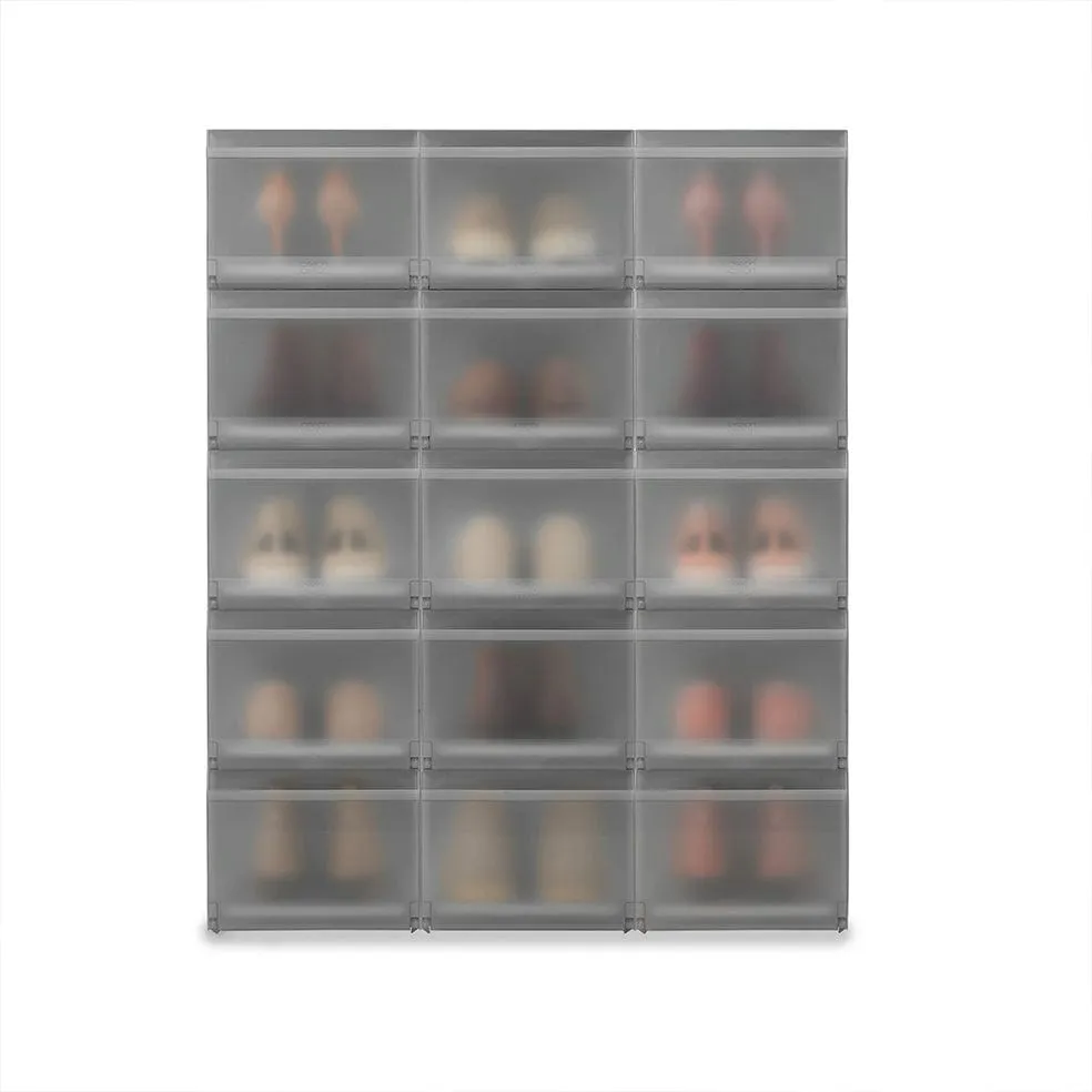 ShoeCase 6-piece Shoe Storage Box Grey