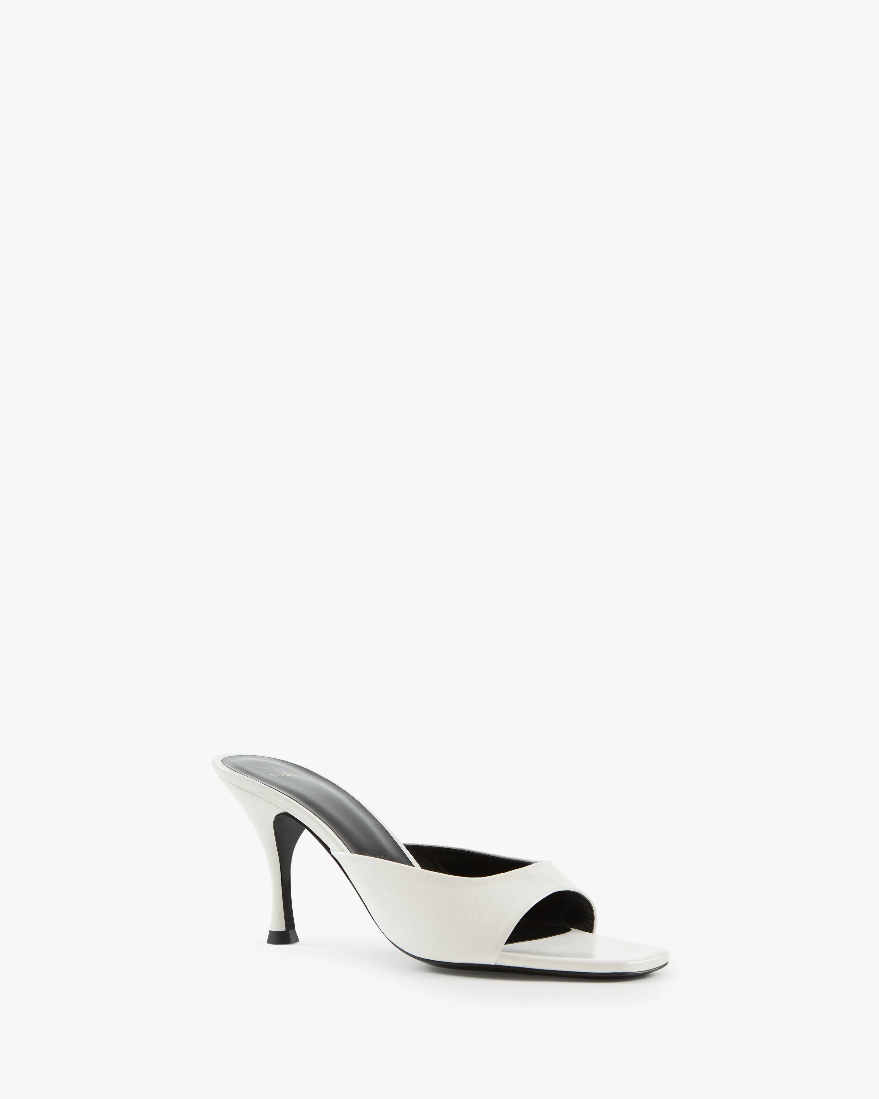 Sleek Mule in White Leather