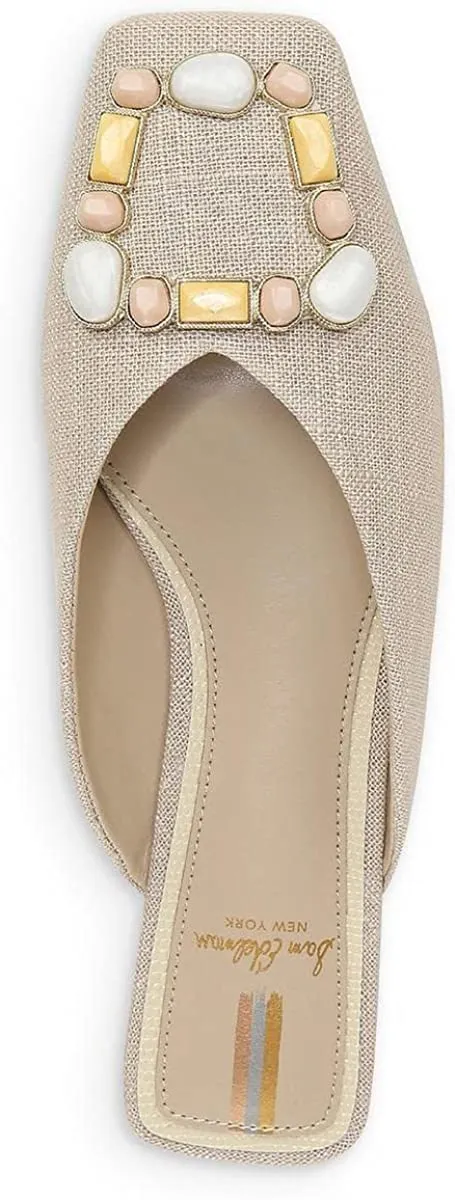 Slip Sam Squared Mules Lavina 4 Buckle Convenient Natural Secure delivery On Toe Edelman Fashion Detail