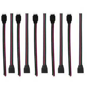 SNOOGG 10 Pack of RGB 4 Pin Female and Male Needle Pins Connectors - 5 Pieces Each for Power Source and Extension of Flexible LED Strips