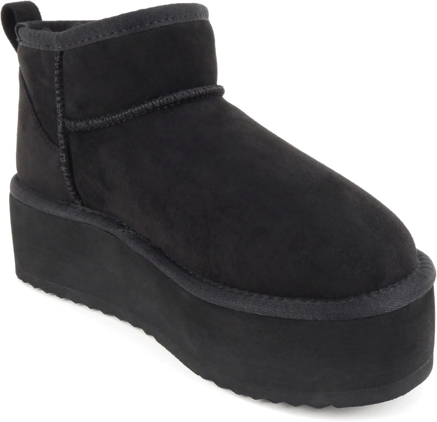 Soda “Benji” ~ Women Round Toe Flatform Sherpa-lined Ankle Bootie