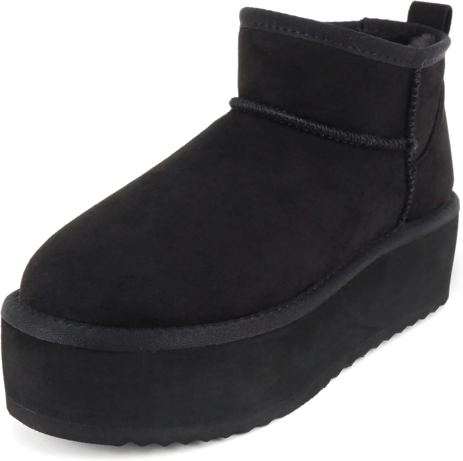 Soda “Benji” ~ Women Round Toe Flatform Sherpa-lined Ankle Bootie