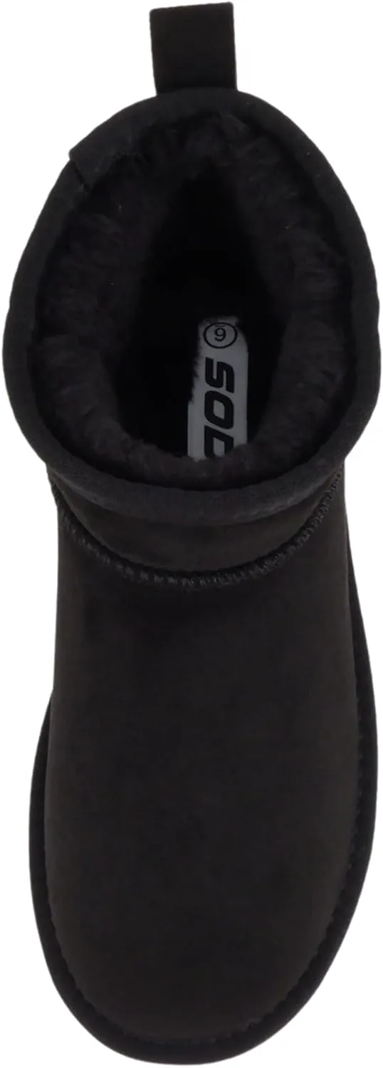 Soda “Mutual” ~ Women Round Toe Lug Sole Low Flatform Sherpa-lined Ankle Bootie