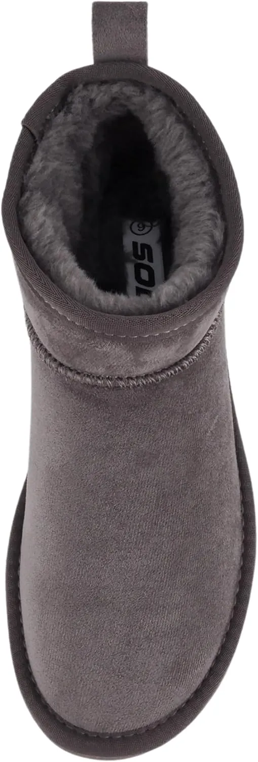 Soda “Mutual” ~ Women Round Toe Lug Sole Low Flatform Sherpa-lined Ankle Bootie