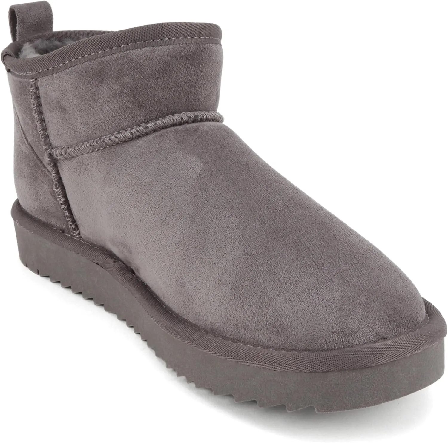 Soda “Mutual” ~ Women Round Toe Lug Sole Low Flatform Sherpa-lined Ankle Bootie