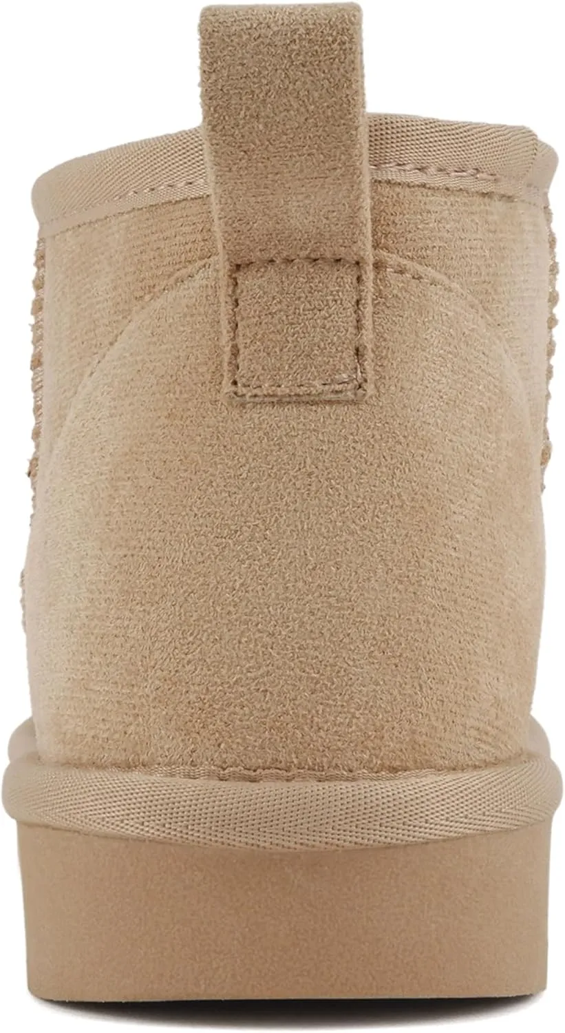 Soda “Mutual/Mute” ~ Women Round Toe Lug Sole Low Flatform Sherpa-lined Ankle Bootie