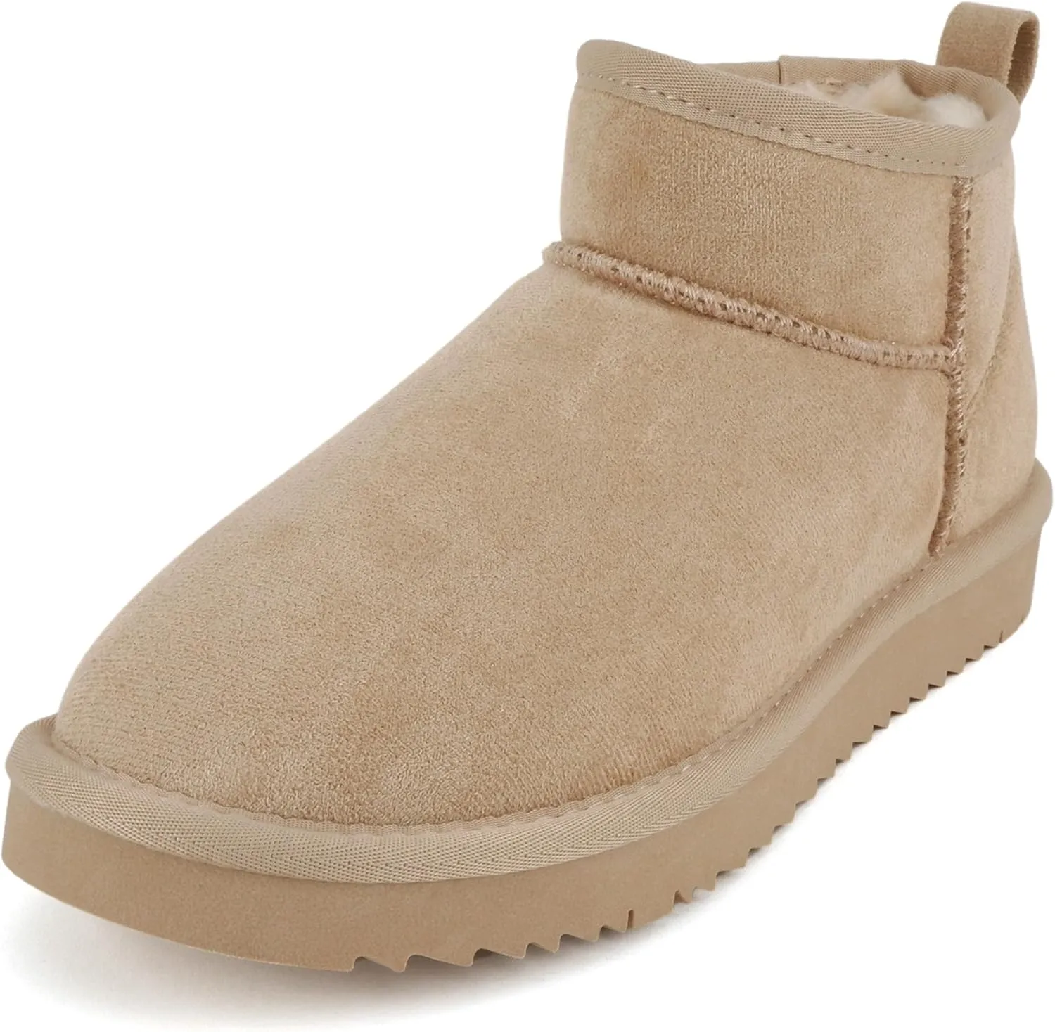 Soda “Mutual/Mute” ~ Women Round Toe Lug Sole Low Flatform Sherpa-lined Ankle Bootie