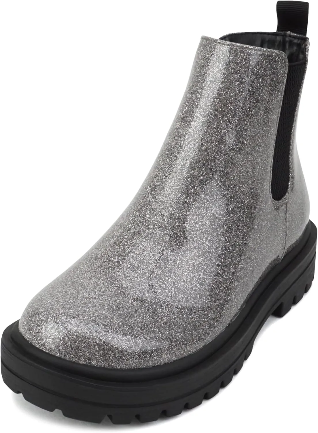 Soda “PILOT-2” ~ Little Kids/Children/Girls Lug Sole Elastic Gore Low Heel Chelsea Fashion Ankle Bootie w/Side Zipper
