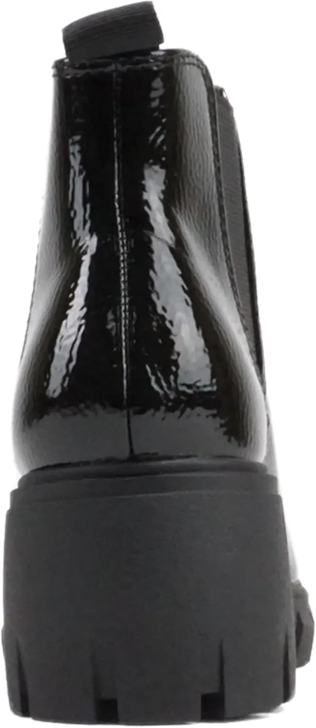 Soda PIONEER ~ Women Lug Sole Mid Heel Chelsea Fashion Ankle Bootie w/Double Elastic Gore