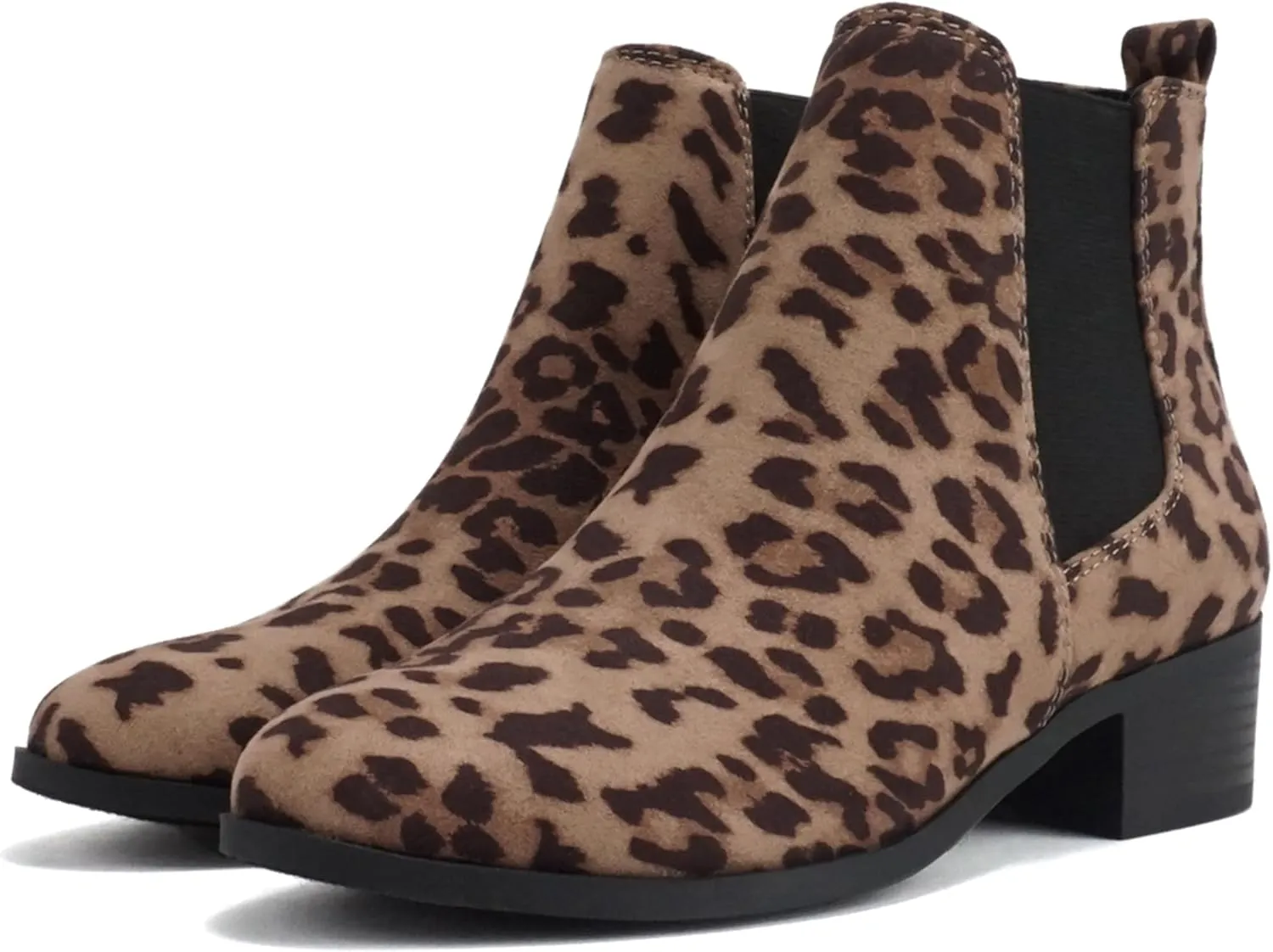 Soda TEAPOT ~ WOMEN STACK LOW BLOCK HEEL CHELSEA FASHION ANKLE BOOTIE W/DOUBLE ELASTIC GORE