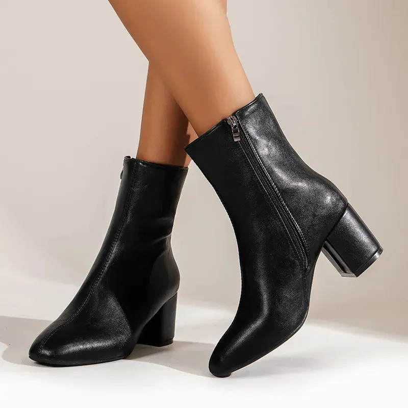 Sophisticated Chic Heel Ankle Boots